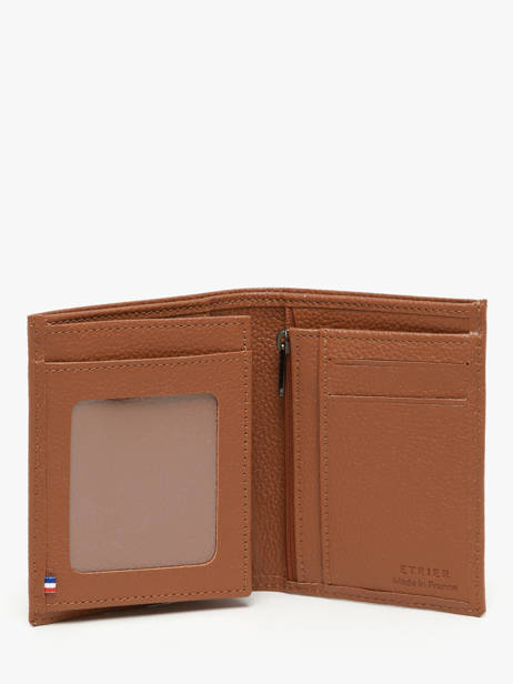 Portefeuille Porte-monnaie Cuir Etrier Marron madras EMAD5016 vue secondaire 1